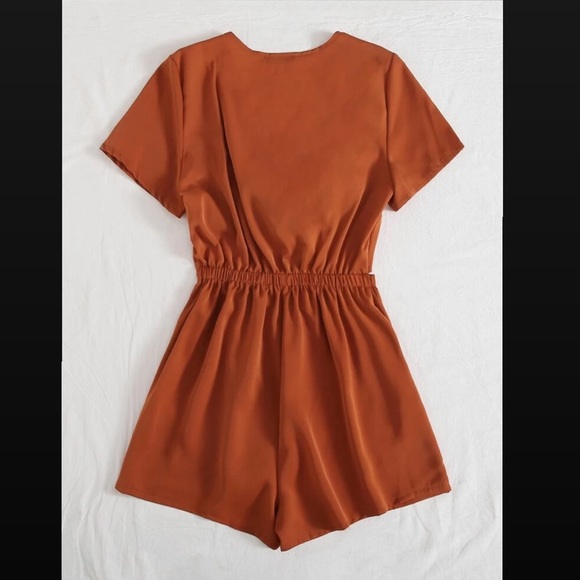 Tie Front Cut-out Romper - Picture 2 of 4